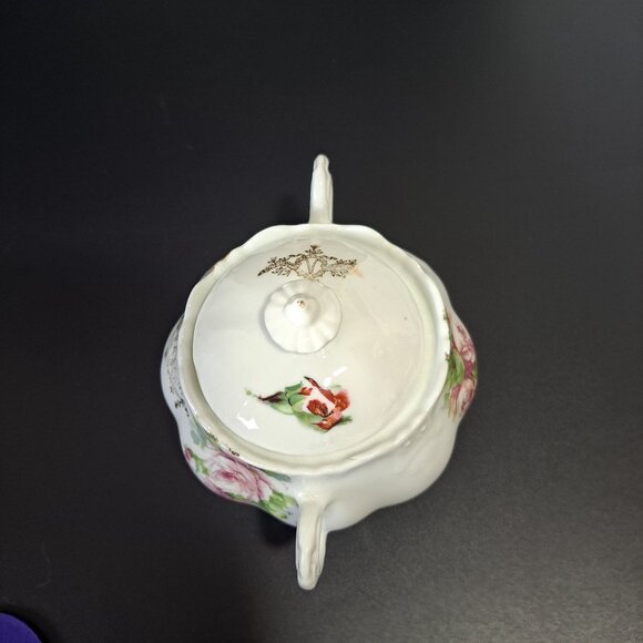 Heinrich Lidded Sugar Bowl H&C Bavaria Germany Floral Design - Picture 8 of 15